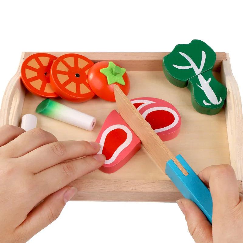 Wooden Fruit Cutting Set