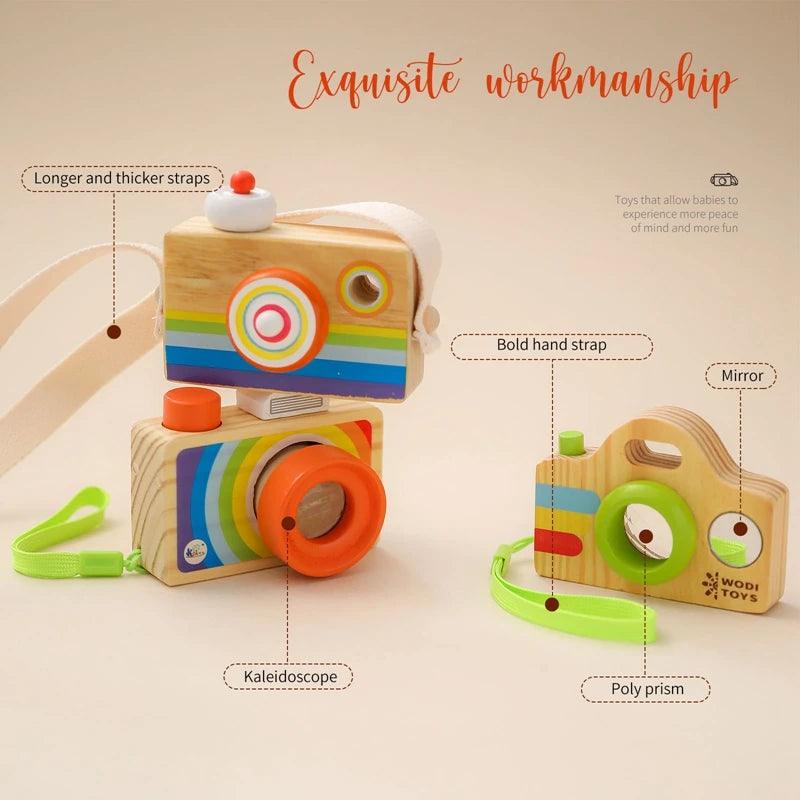 Wooden Fashion Camera Baby Toys Pendant Baby Block Montessori Toys for Children Wooden DIY Presents Nursing Gift Outdoor Toys - Mandhi