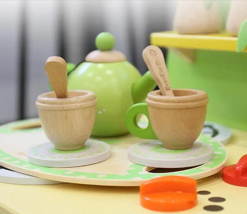 Wooden Green Tea Set