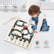 Montessori Wooden Car Road Map Game