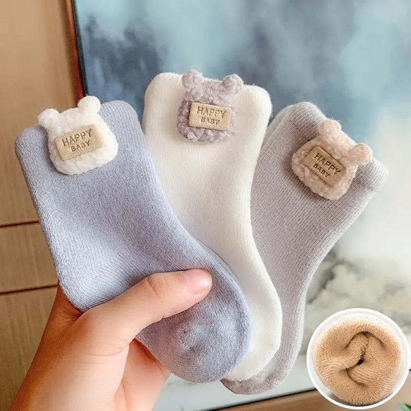 3Pairs/Lot Warm Winter Baby Socks