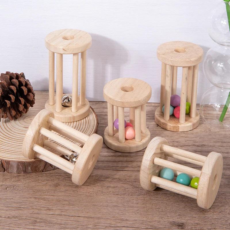 Baby Music Wood Rolling Cage Bell Toy