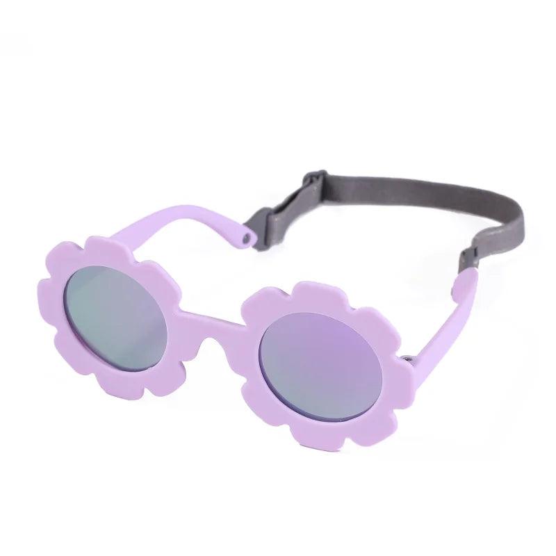 Baby Polarizrd Round Sun Flower Sunglasse