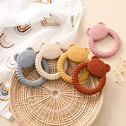 Baby Silicone Teether Ring  Rattles