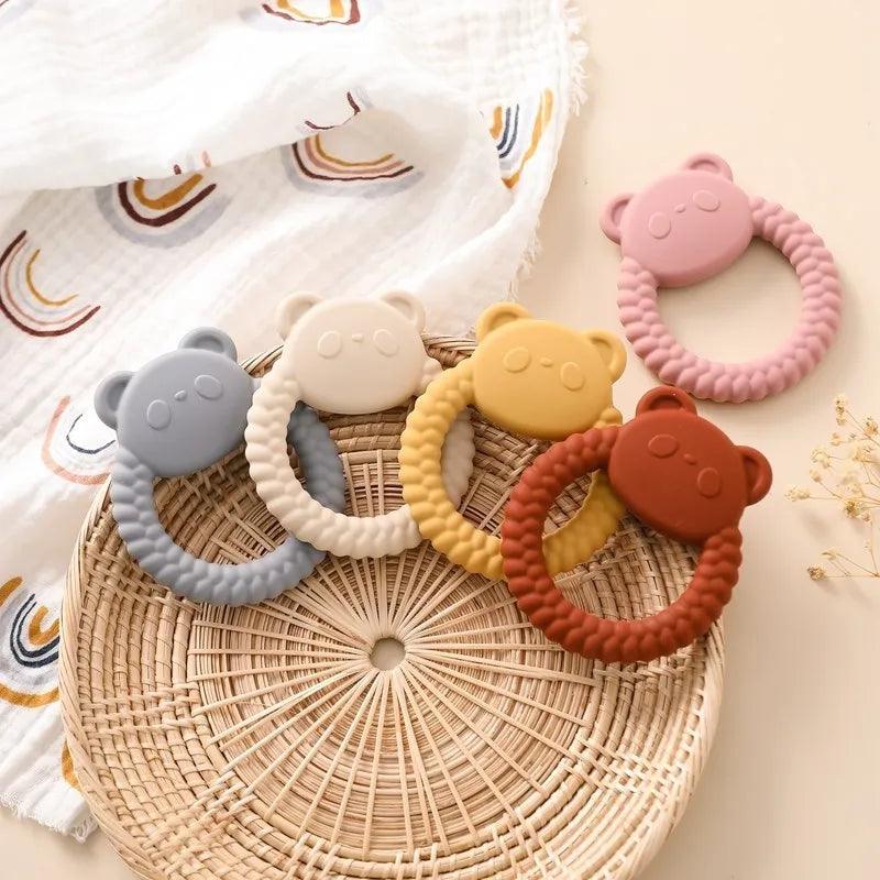 Baby Silicone Teether Ring  Rattles