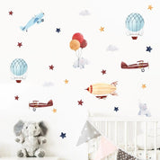 Vintage Car & Airplane Wall Stickers