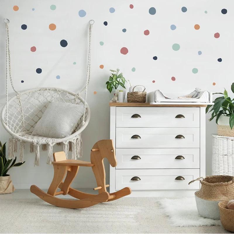 Boho Colorful Polka Dots Wall Stickers