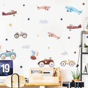 Vintage Car & Airplane Wall Stickers