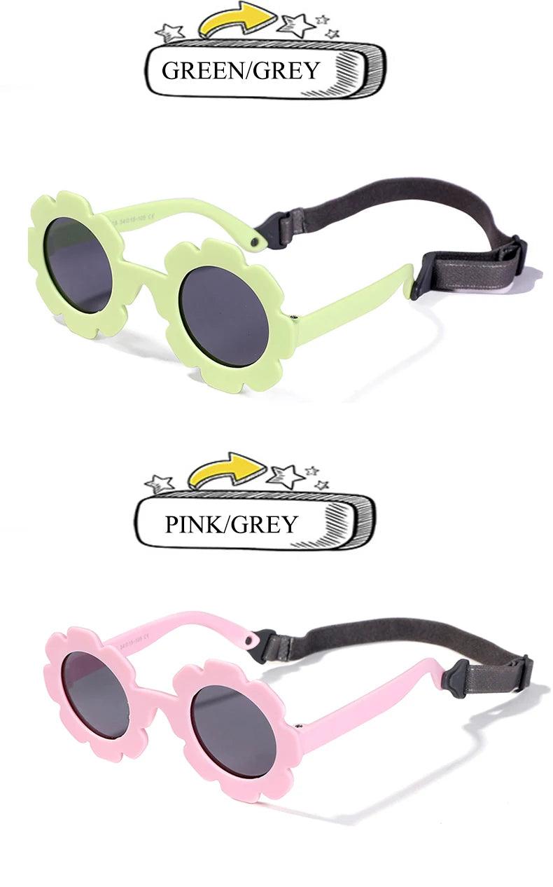 Baby Polarizrd Round Sun Flower Sunglasse