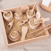 Wooden Kitchen Tea Set: Sensory Pretend Play