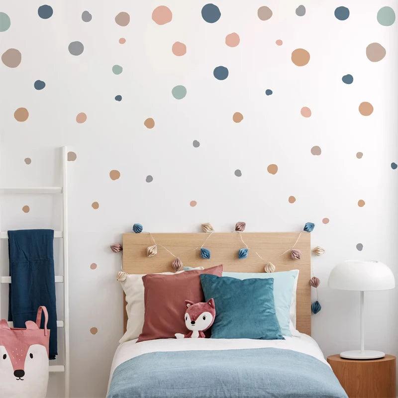 Boho Colorful Polka Dots Wall Stickers