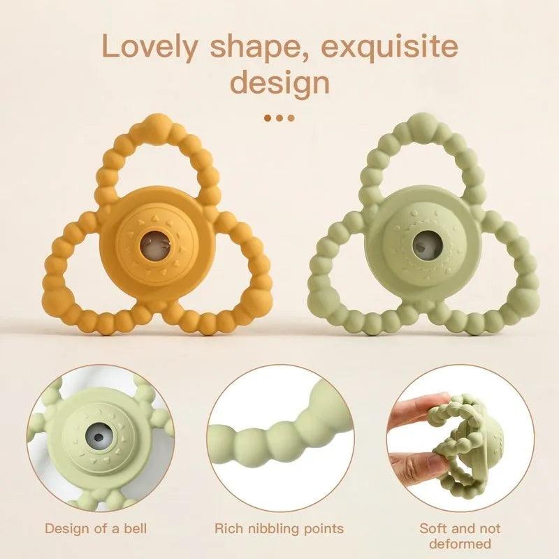 Baby Silicone Teether Ring  Rattles