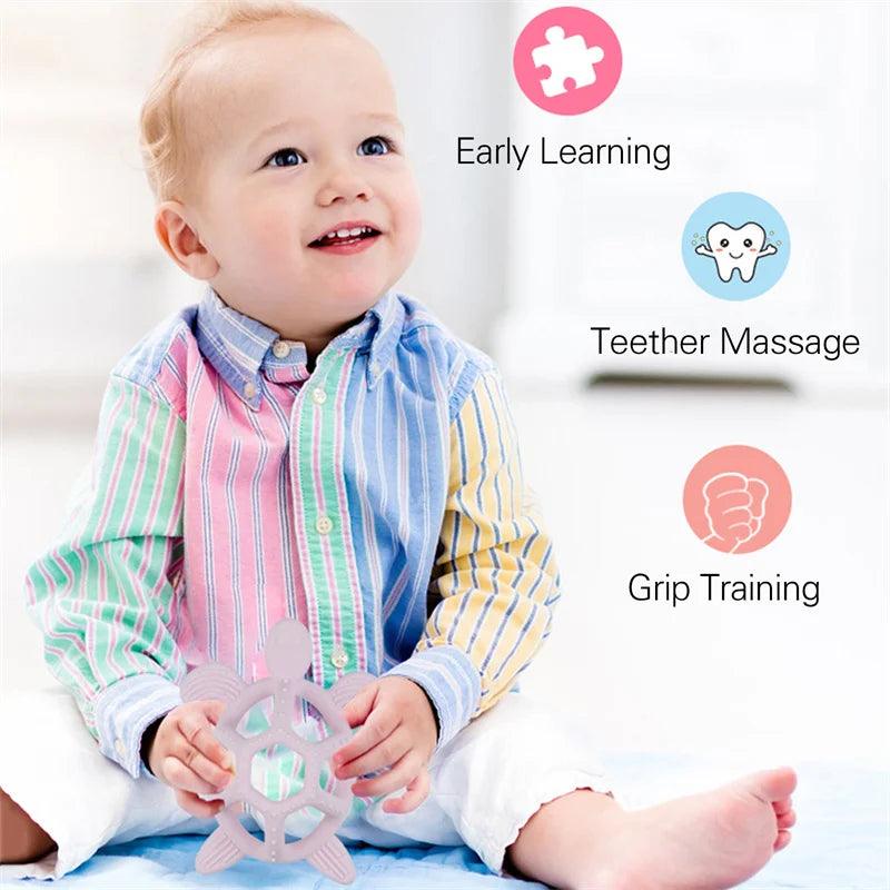 Baby Silicone Teether Ring  Rattles