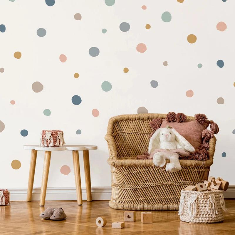 Boho Colorful Polka Dots Wall Stickers