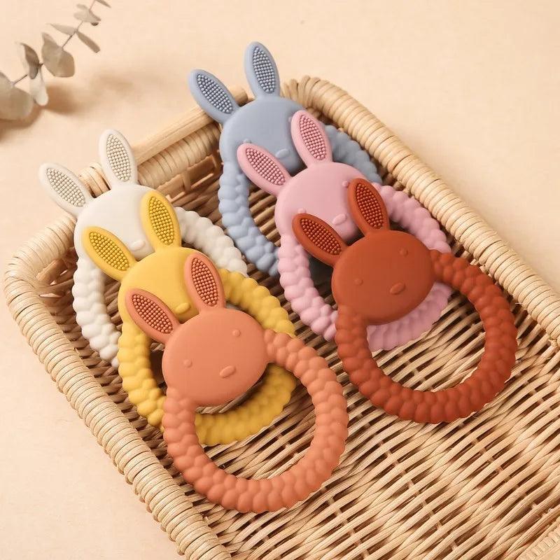 Baby Silicone Teether Ring  Rattles